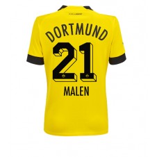 Borussia Dortmund Donyell Malen #21 Hjemmedrakt Kvinner 2022-23 Kortermet